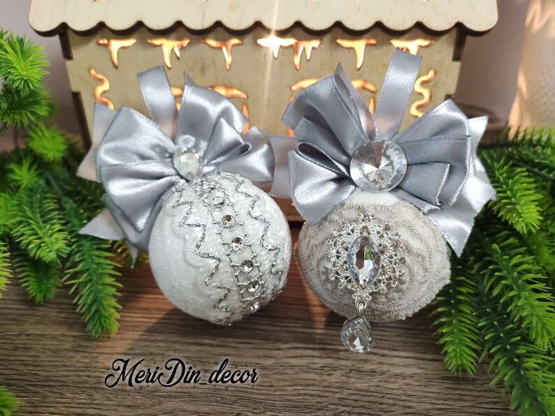 Christmas Ornaments Handmade Unique Christmas Ornaments Set Christmas Tree Vintage Christmas Shabby Chic Christmas Ornament