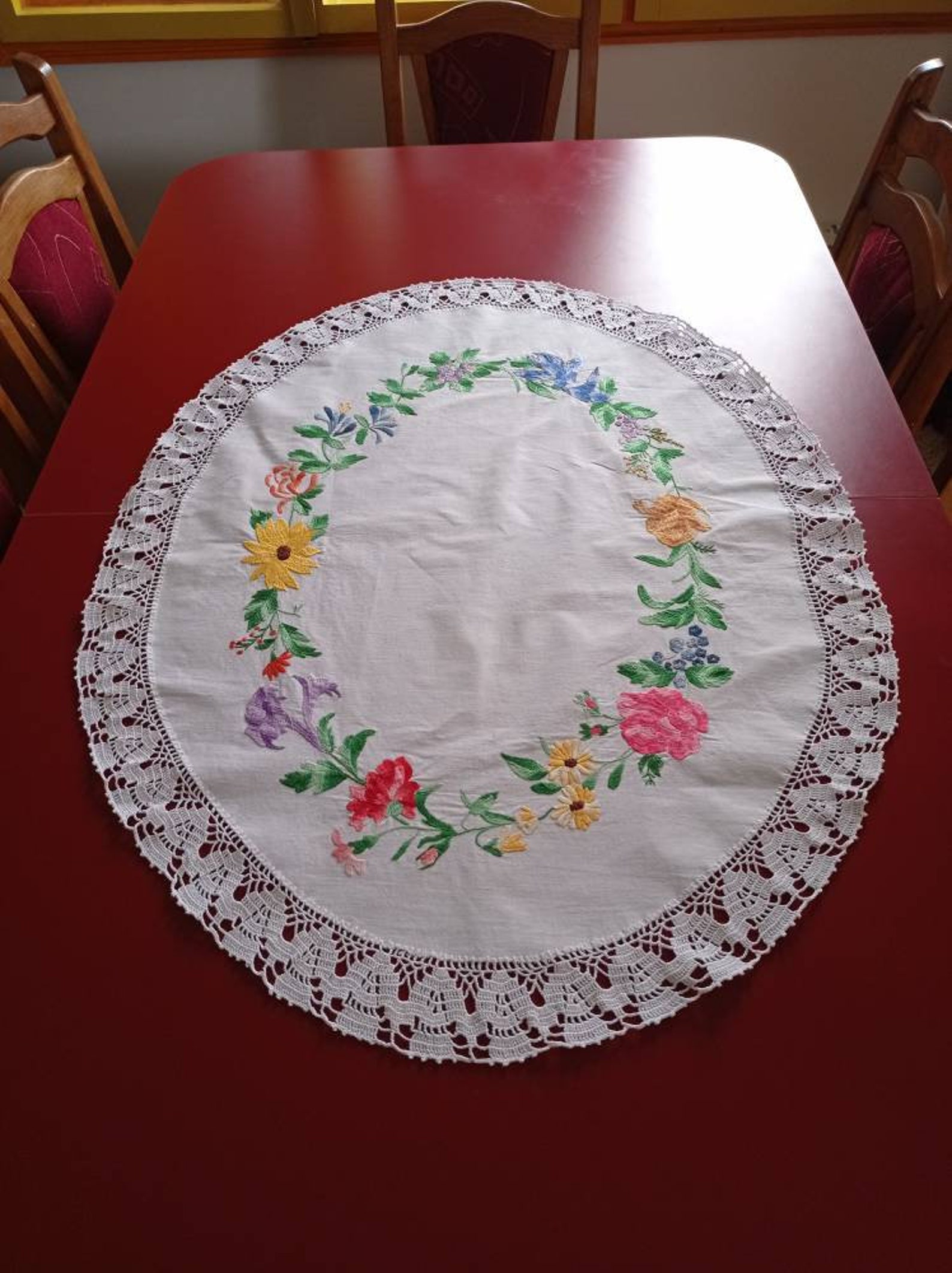 Hand Embroidery Table Decor Floral Table Decor Embroidery  Etsy