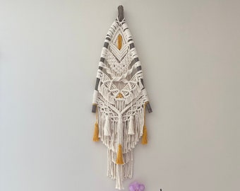 Macrame wall hanging, Modern woven wall tapestry, Macrame mural, Yarn wall hanging, Rustic wedding backdrop, Bohemian decor