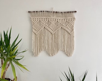 Macrame Wall Hanging: Bohemian Woven Curtain, Rustic Home Decor