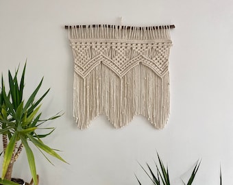 Macrame Wall Hanging, Macrame Curtain, Rustic valance, Bohemian Decoration, Woven Wall Hanging, Macrame Mural, Housewarming gift, Headboard