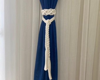 Macrame Curtain Tiebacks, Curtain Holdbacks Rope, Boho Style Curtain Holders, Macrame Tassels, Modern Window Treatment, Pull Through, Art