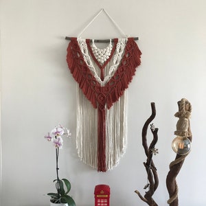 Tenture murale bohème en macramé, décoration murale bohème couleur pour chambre à coucher, salon