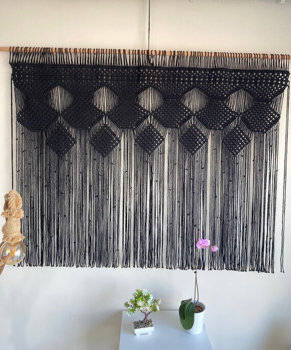 Rideau Macramé Murale Bohème - 9,5 X 15 M, Fil De Coton, Déco Chambre, Salon, Mariage (Pliable, Léger) - 7