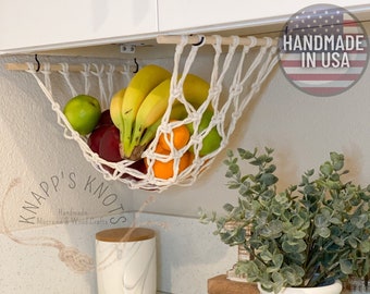 Fruit Veggie Hammock, Macrame Hanging Produce Storage,Boho Handmade Hammock