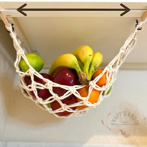 Hamac fruits et légumes, rangement suspendu pour produits en macramé, hamac bohème fait main image 7