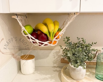 Fruit Veggie Hammock, Boho Hanging Produce Storage, Macrame Handmade Hammock