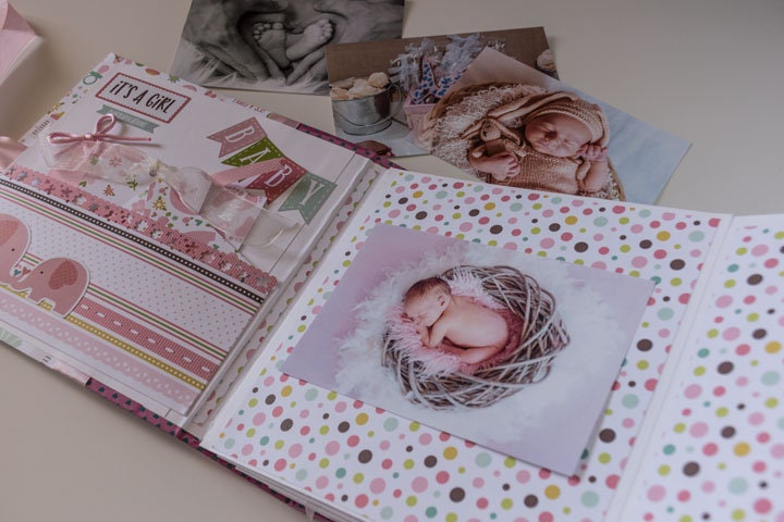 Handmade Baby Girl Small Scrapbook Album, Mother's or