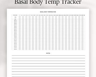 Afdrukbare BBT-tracker: Fahrenheit-vruchtbaarheidstabel (digitale download)