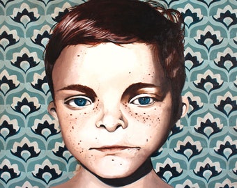 Original Portrait Painting - Red Head Boy
