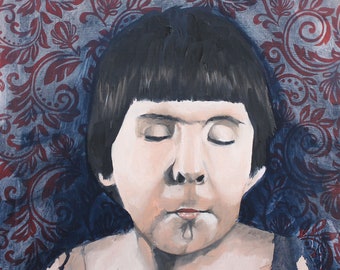 Oryginalny portret olejny - czarny