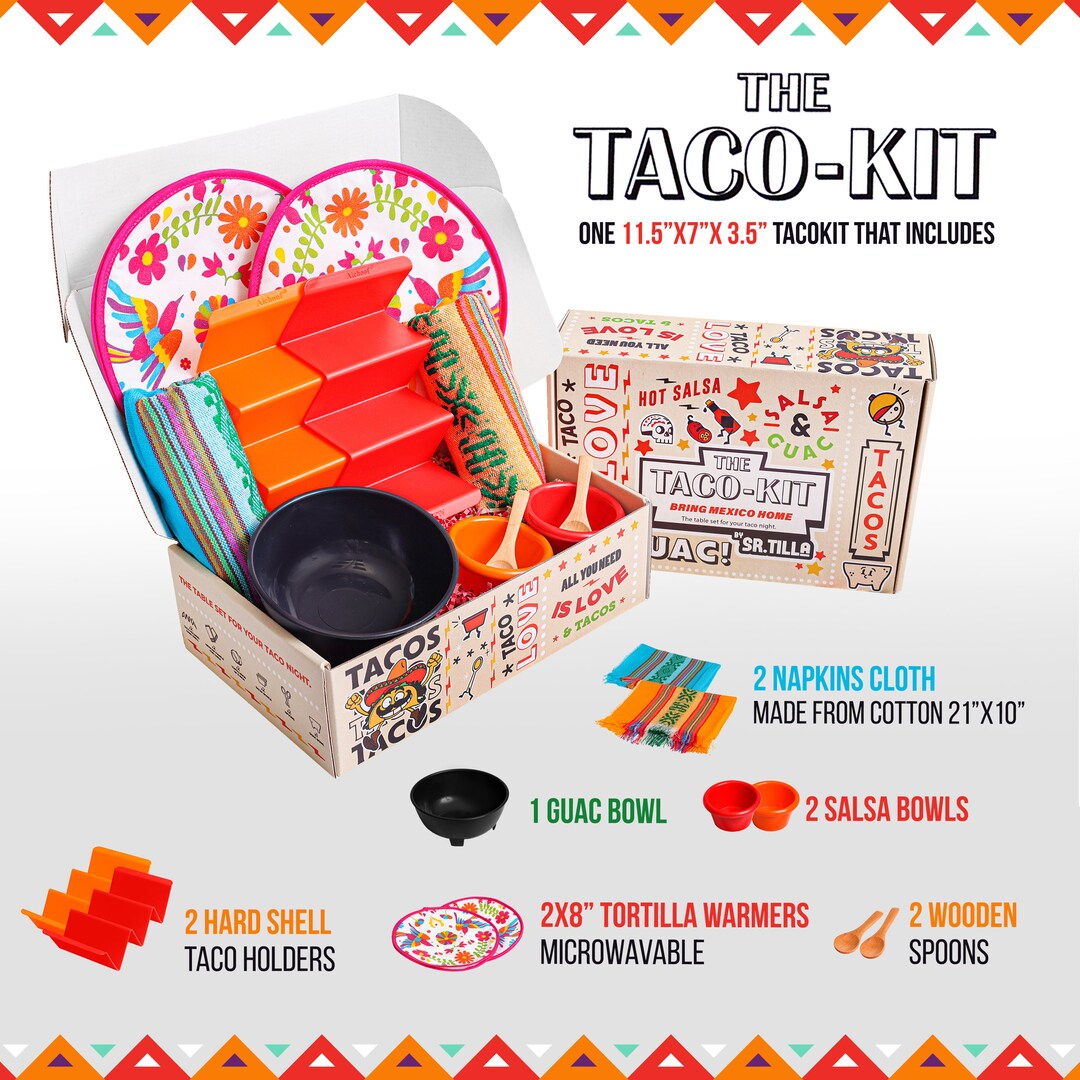 The Taco Kit Table, Set of 11 Items for Your Taco Tuesday, All You Need ...