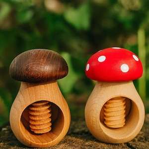 Mushroom Style Nutcracker Beech Wood Walnut Cracker