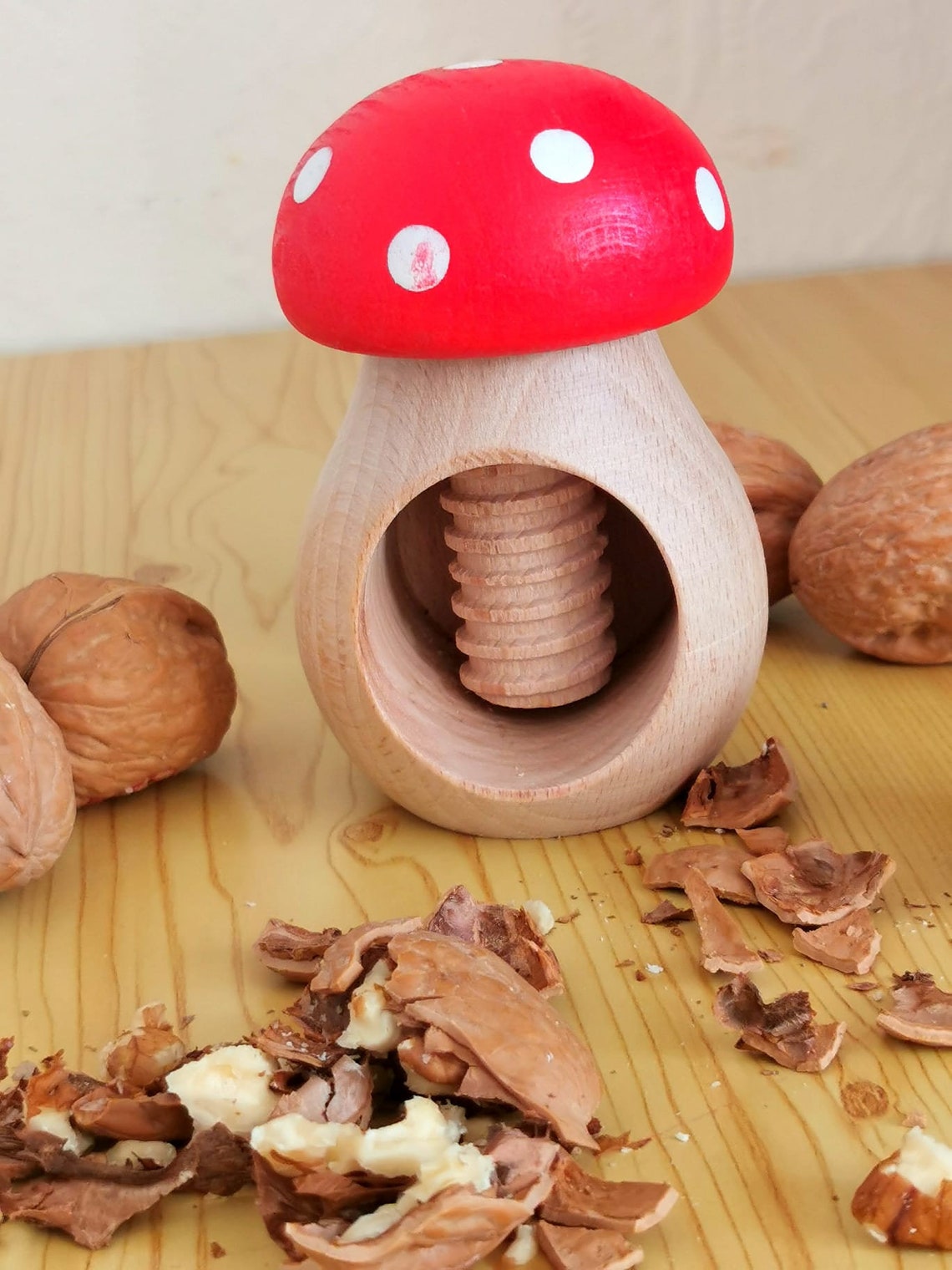 Wooden Nutcracker Mushroom Shape Nut Cracker Walnut Cracker Etsy