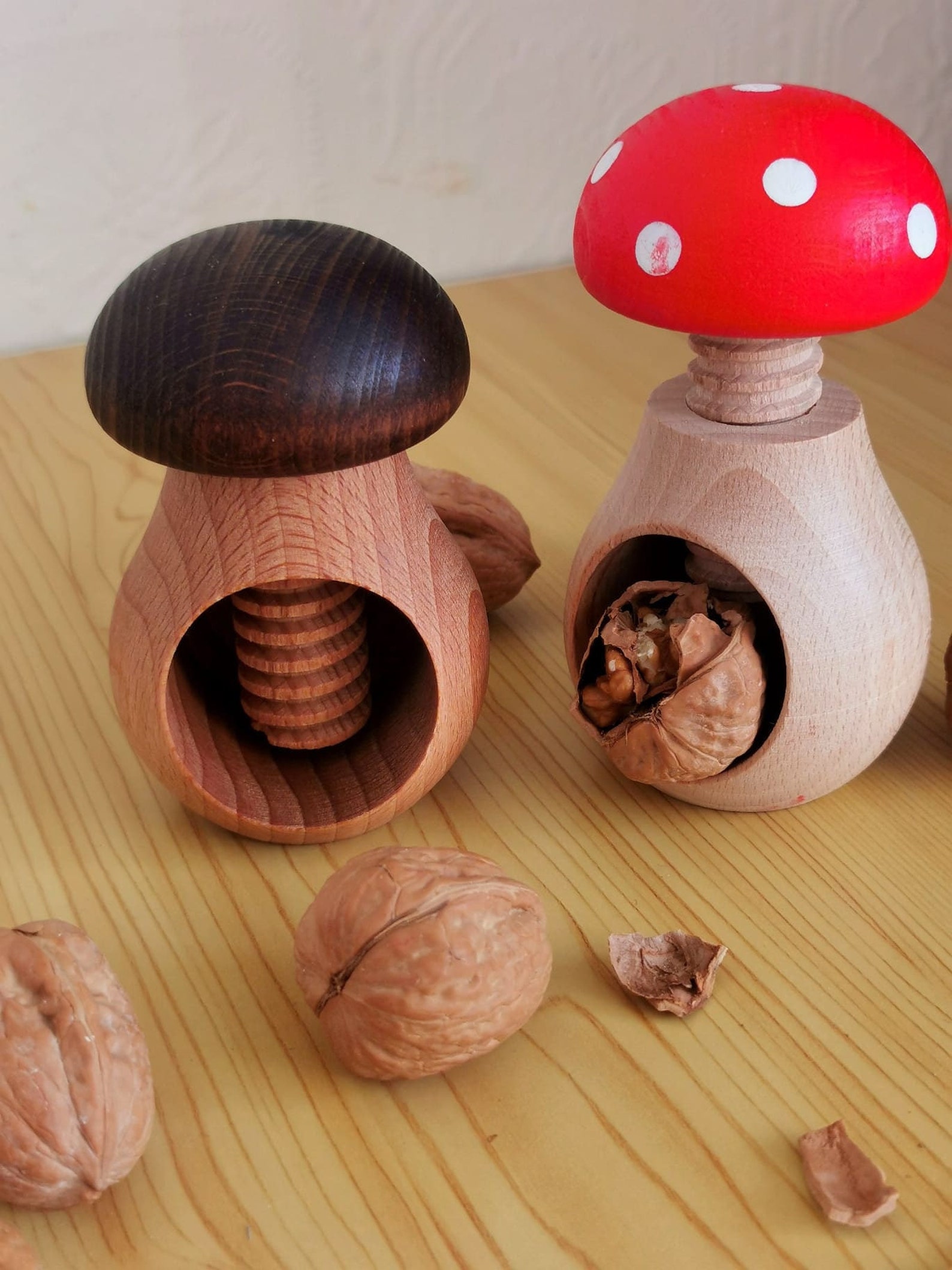 Wooden Nutcracker Mushroom Shape Nut Cracker Walnut Cracker Etsy