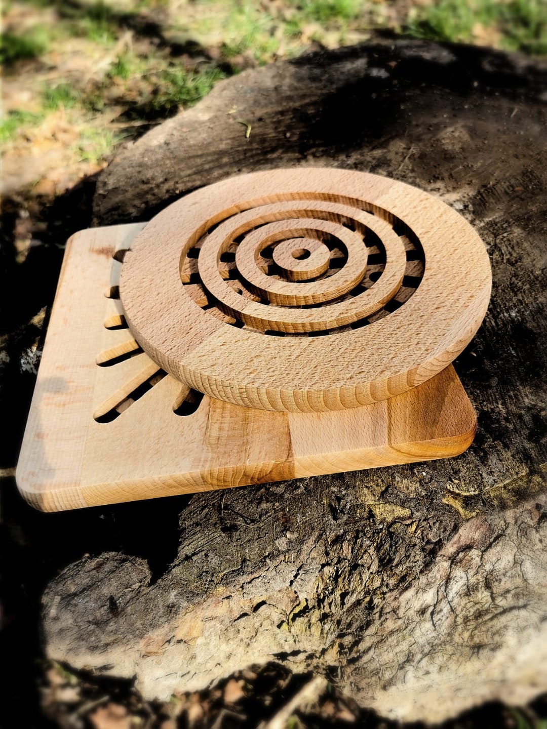 Pack of 2 Large Wooden Table Coasters, Table Protectors , Coaters for