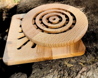 Pack of 2 Large Wooden Table Coasters, Table Protectors , Coaters For Work Top , Coaters for Hot Pots, Coasters for Hot Pans