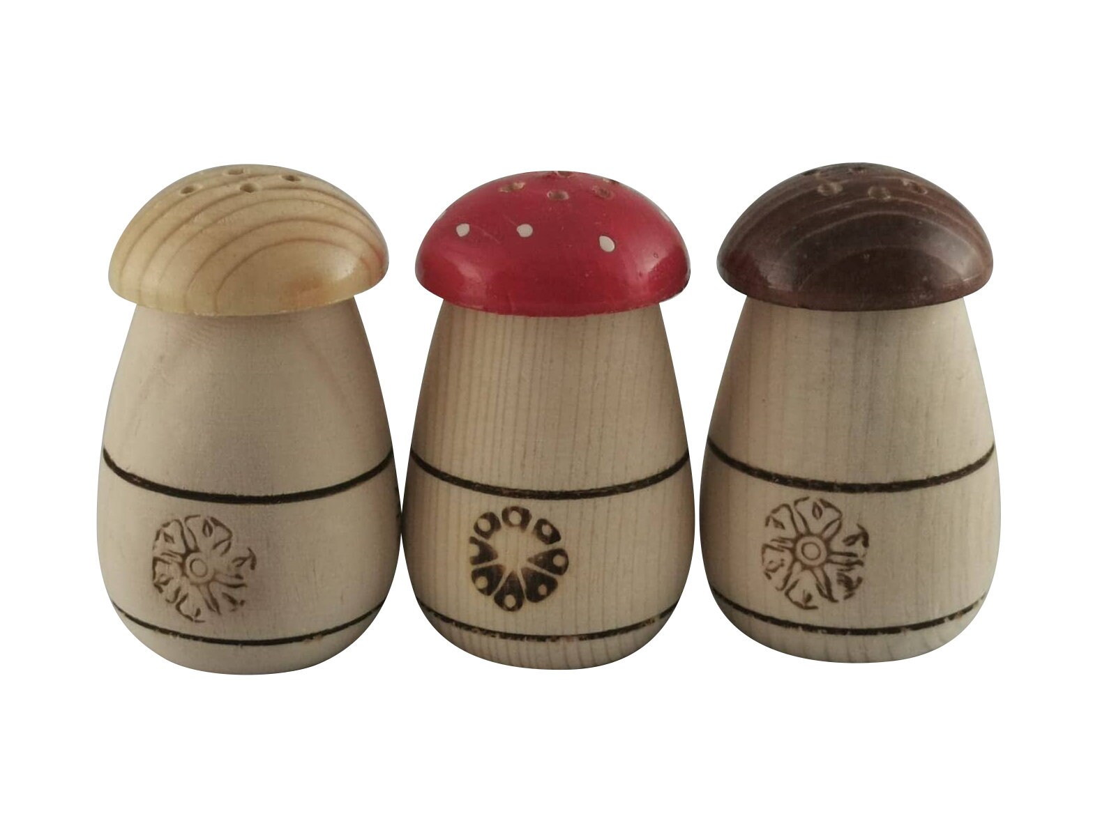 3PCS Wooden Salt & Pepper Pot Rustic Salt Pepper Set Ideal Etsy UK