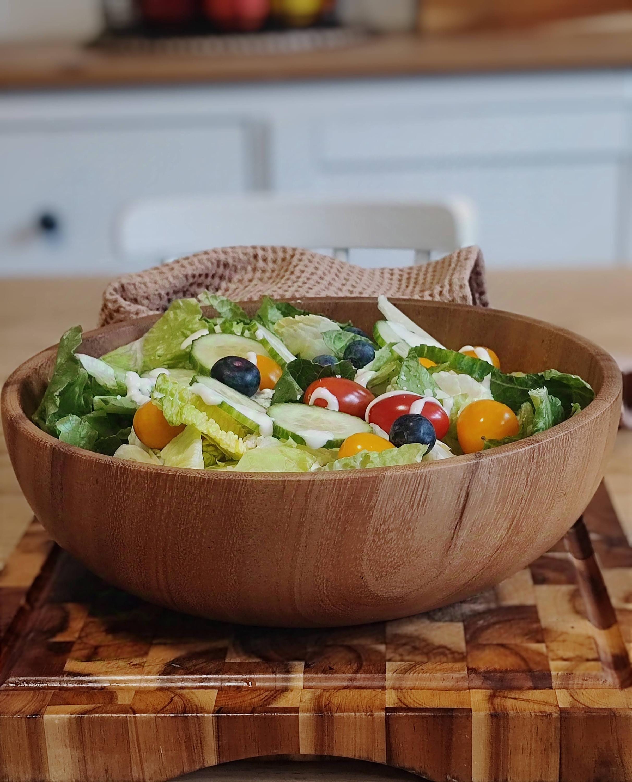 Ciotola In Legno Di Acacia Artigianale - Per Insalate, Frutta O Snack - Naturale, Resistente E Elegante - Foto 7