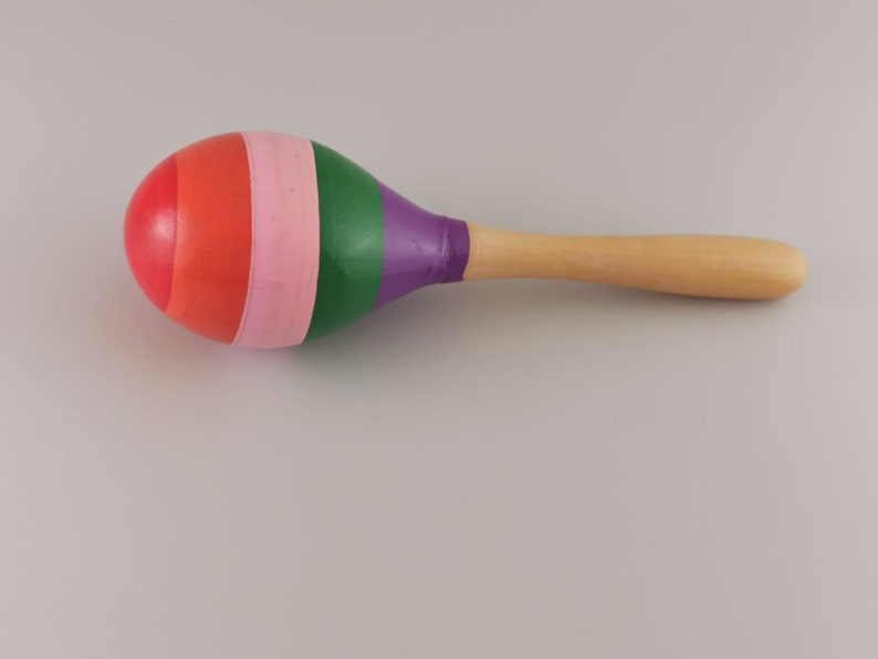 20cm Colourful Wooden Maraca Rattle Shaker Sensory Toy For Etsy