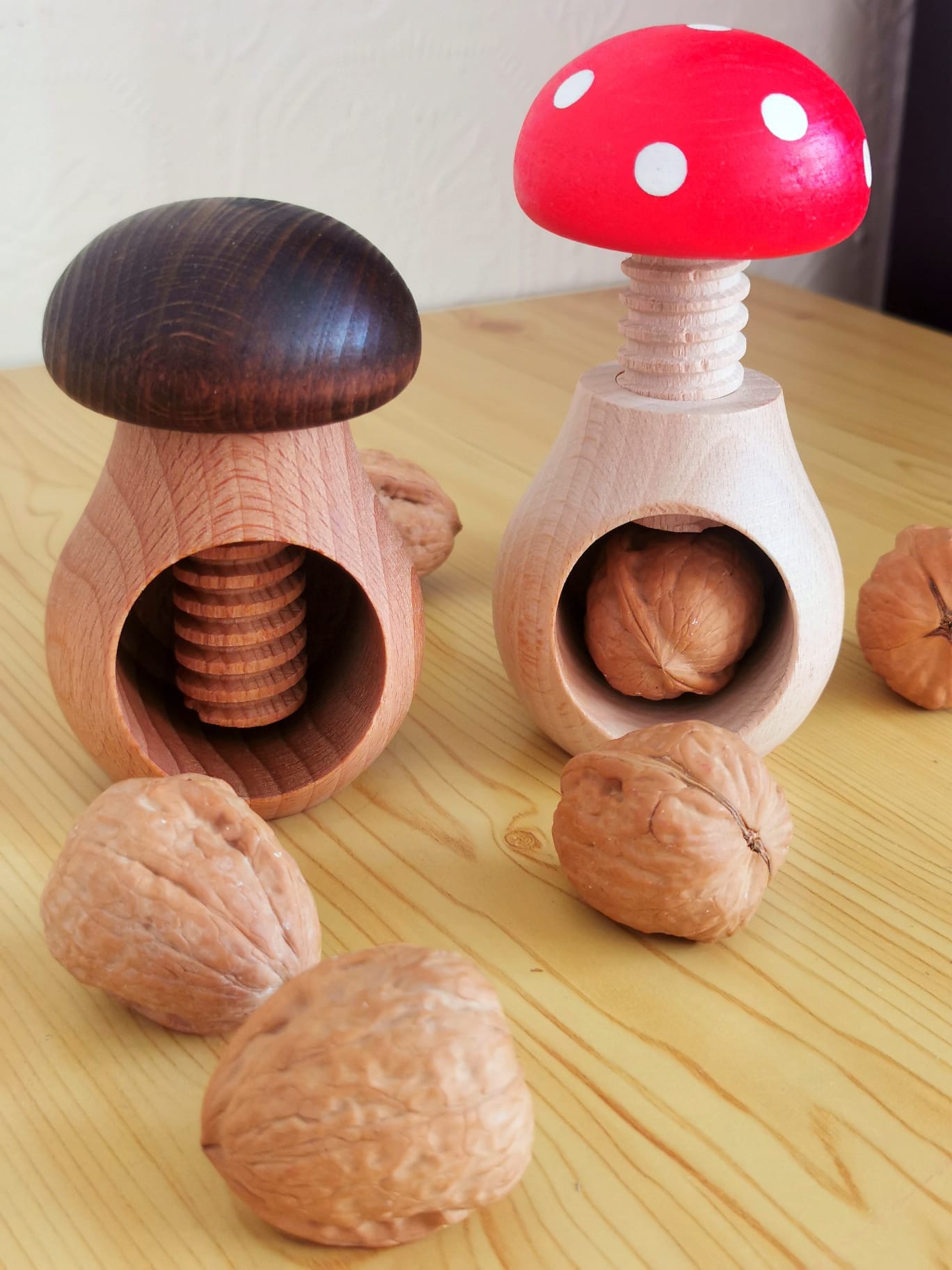 Wooden Nutcracker Mushroom Shape Nut Cracker Walnut Cracker Etsy