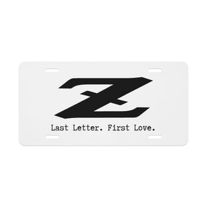 Vanity license plate Z Last Letter First Love