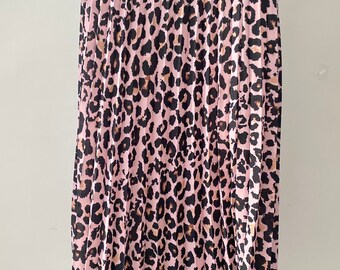 Made in Italy Sugarbabe pink animal  print comfortable pleated maxi skirt one size 8-16