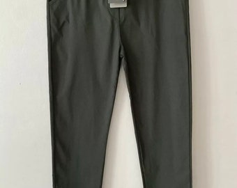 Made In Italy Khaki Green High Stretch Casual magic Trousers Joggers One Size 8-10-12-14