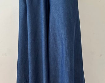 Made in Italy denim blue wide leg palazzo trousers pants one size 8-16