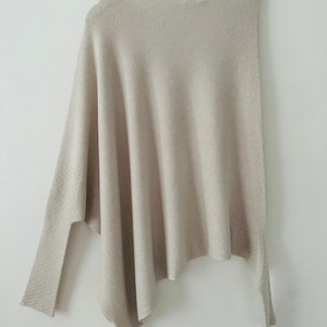 Made in Italy oatmeal asymmetric oversized draped soft knit jumper one size 10-18 image 4