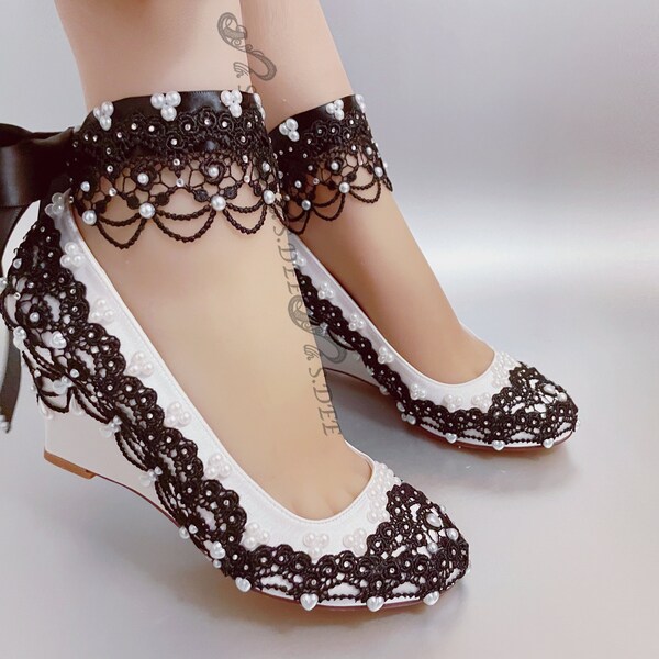 dyeable wedge wedding shoes