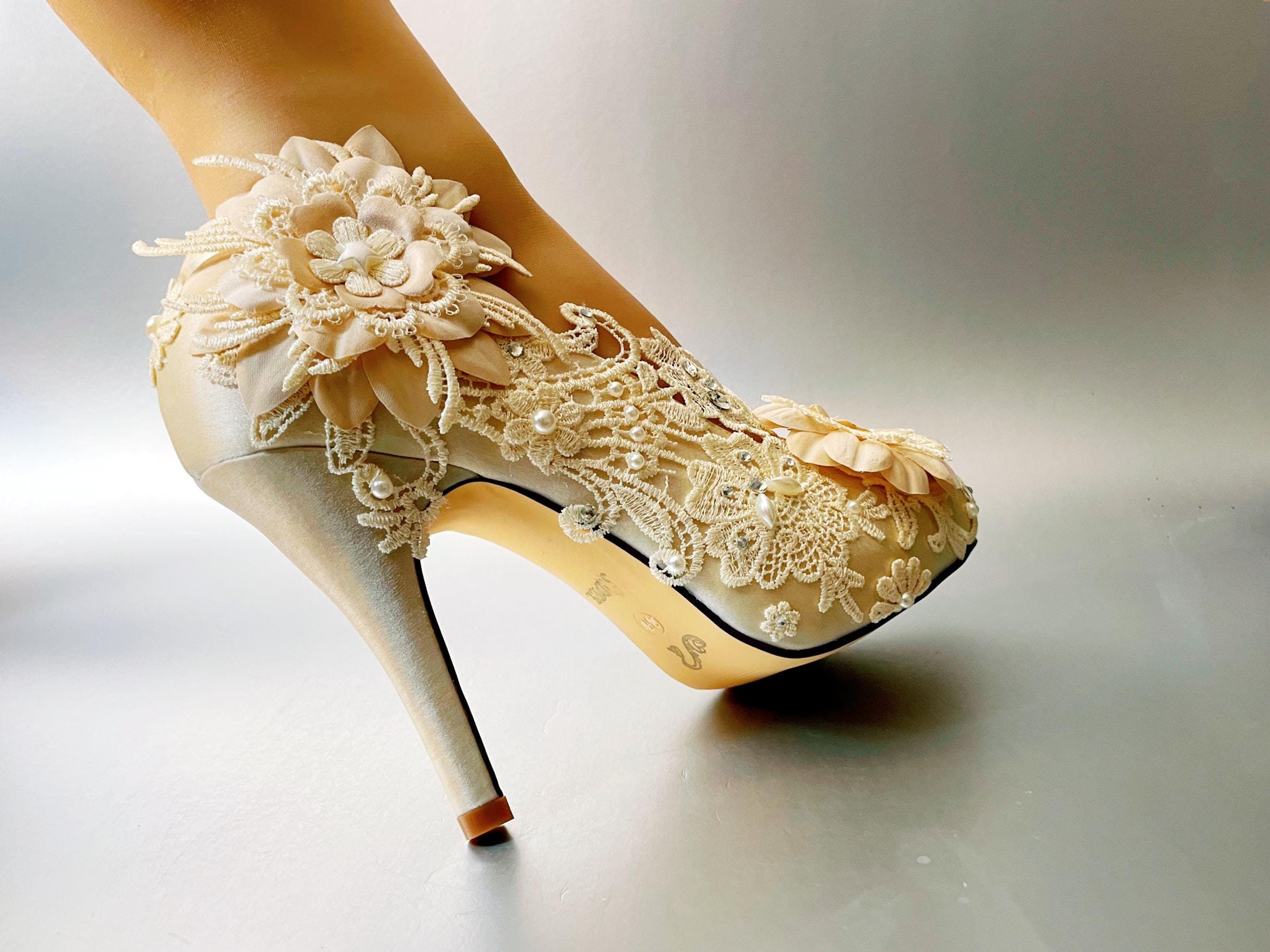 slim fit dress slacks Champagne Gold Glitter Shoes – Becci's Bridal Designs main image 0