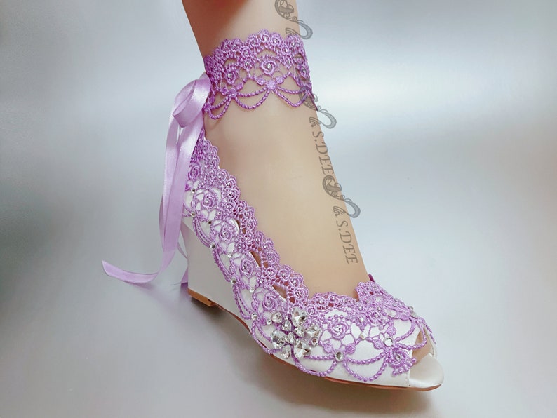 Purple bridal shoes and dress sneakers - purple lace bridal shoes