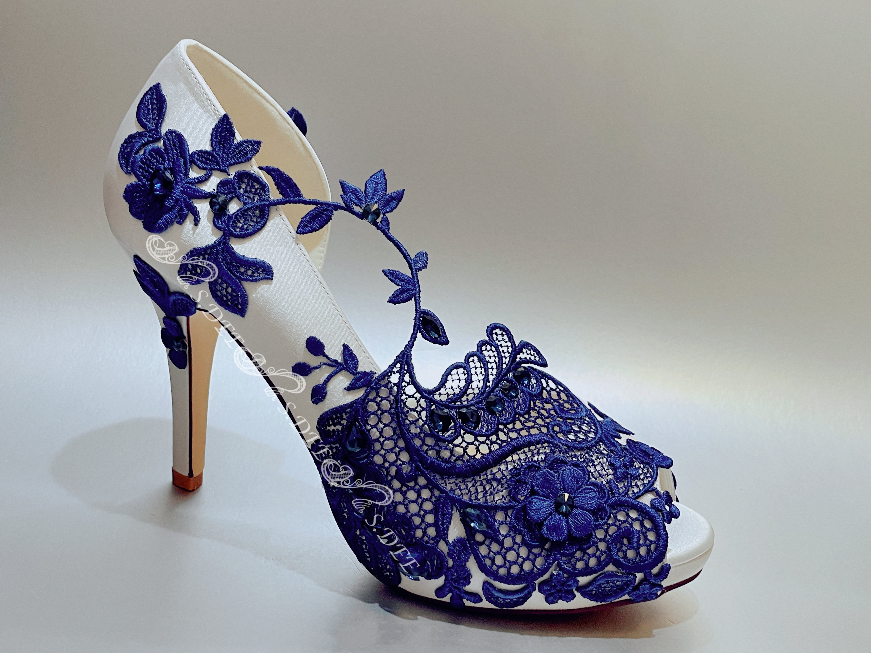 Navy wedge best sale shoes for wedding