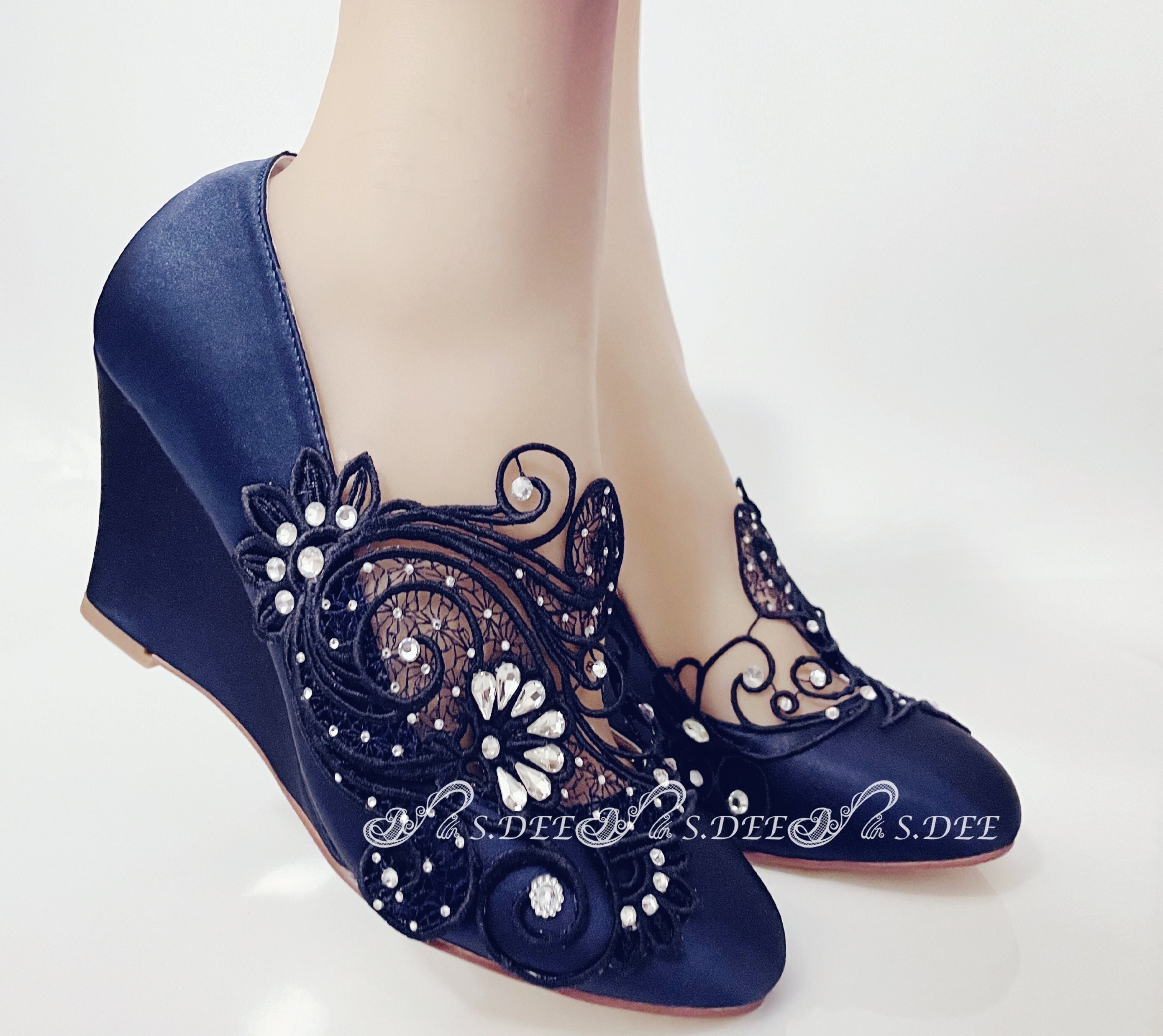 Navy wedding shoes Clearance