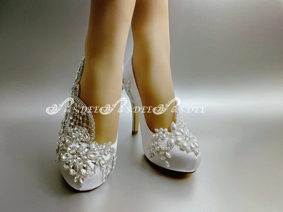 Wedding Shoes for Bride Handmade Unique S.DEE Ivory White - Etsy Australia