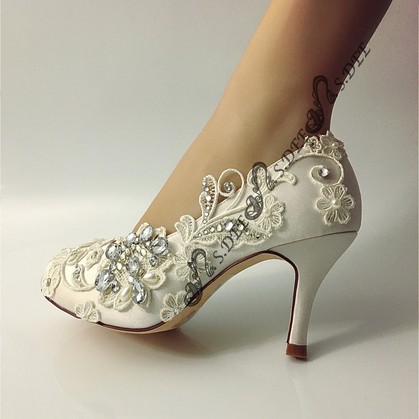 .com .com  Elivandon 16051 Wedding Shoes Bling Bridal