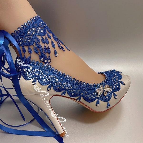 royal blue bridal shoes