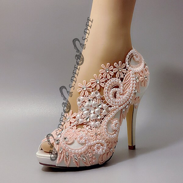 Pink Bridal Shoes - Etsy