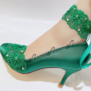 emerald green wedge shoes