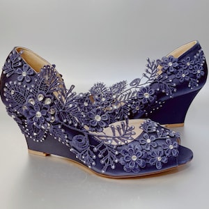 navy blue dress wedge shoes Amazon.com: Sandals Women Dressy Summer Wedge, Womens Espadrille Wedge Sandals Open Toe Ankle Strap Buckle Platform Sandals Wedge High Heels Sandals Casual Summer Dress Shoes (a-Dark Blue, 9) : Clothing, Shoes &