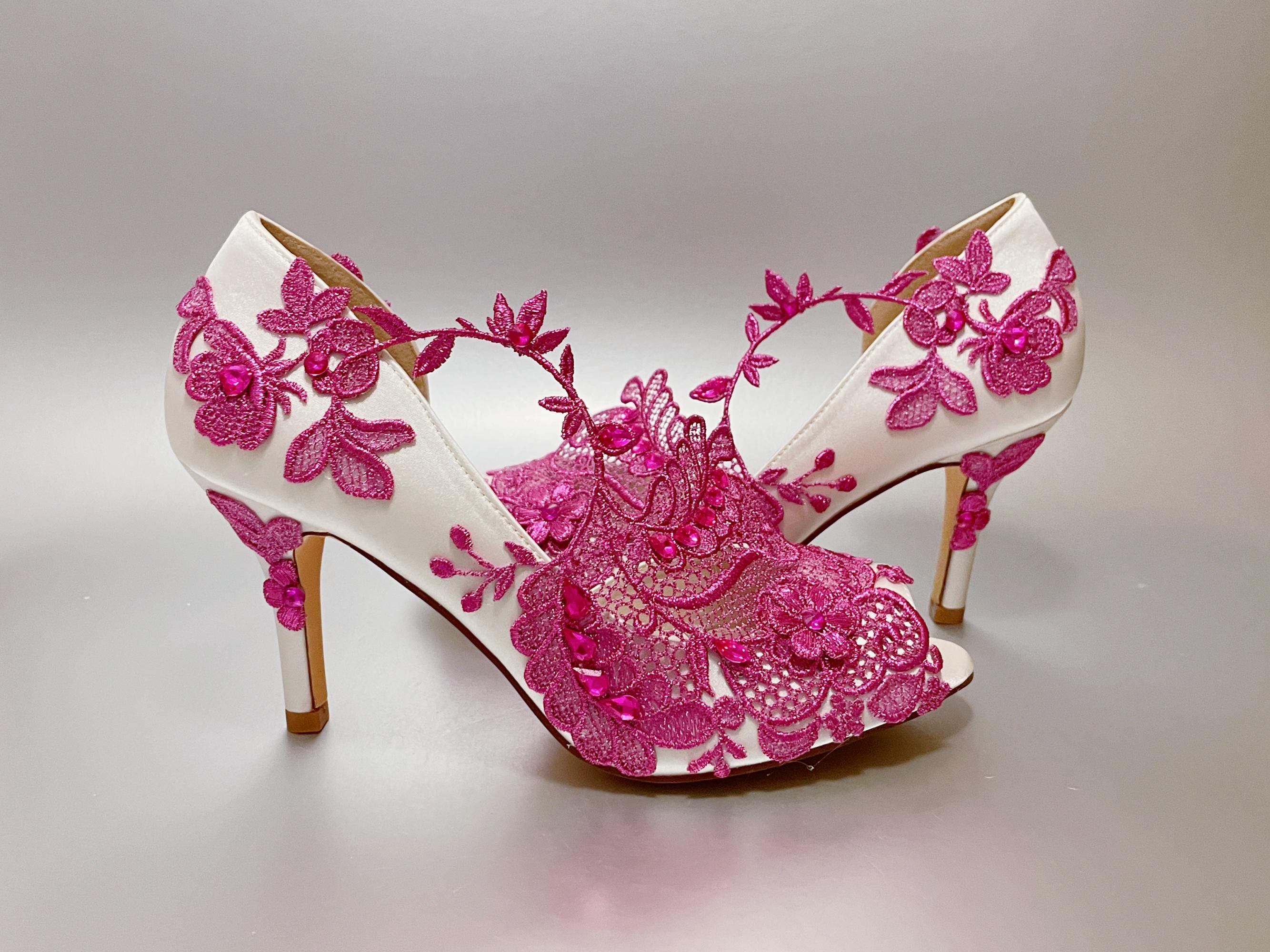 Pink Wedding Shoes Cerise Pink High Heels Cerise Shoes For Wedding Top