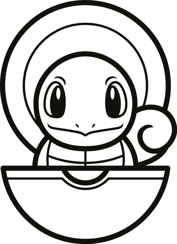 Squirtle Outline Logo SVG PNG download | Etsy