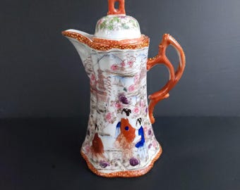 Vintage Japanese Hand Painted Porcelain Caraffe/Pitcher