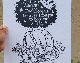Wall Art Canvas/Black Girl Magic Canvas Art/Inspirational Affirmations/Self-Love Decor (11x14 inches)