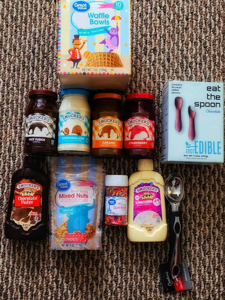 Ice Cream Care Package/Ice Cream Kit/Sundae Box/ Ice Cream Party Kit