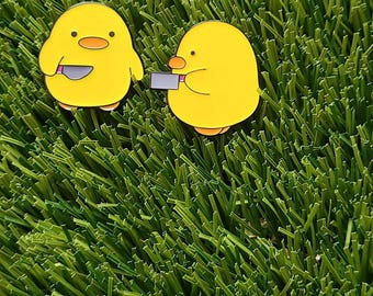 Funny Duck & Penguin Enamel Pin Set: Quirky Backpack Pins