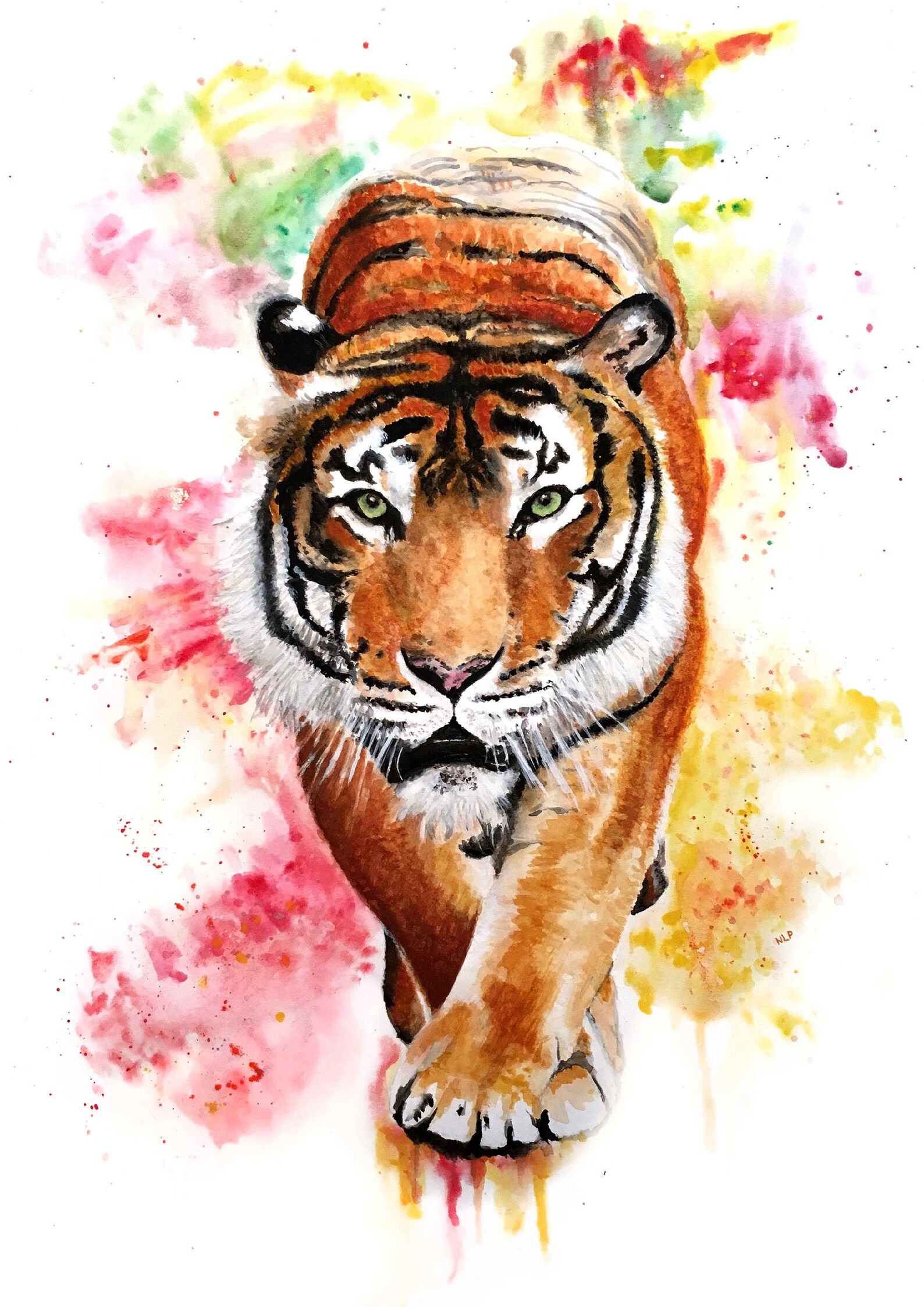 Tiger Watercolour Painting Tiger Print Art Home Decor Kids Etsy