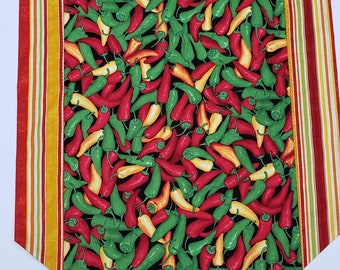 Chili Pepper Table Runner, Dining Table Runner, Buffet Runner, Southwest Holiday, Southwest decor, Kitchen Decor