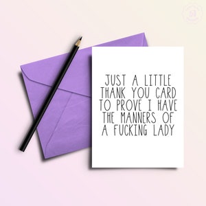 A Thank You Card to Prove My Manners | Funny Thank You Card